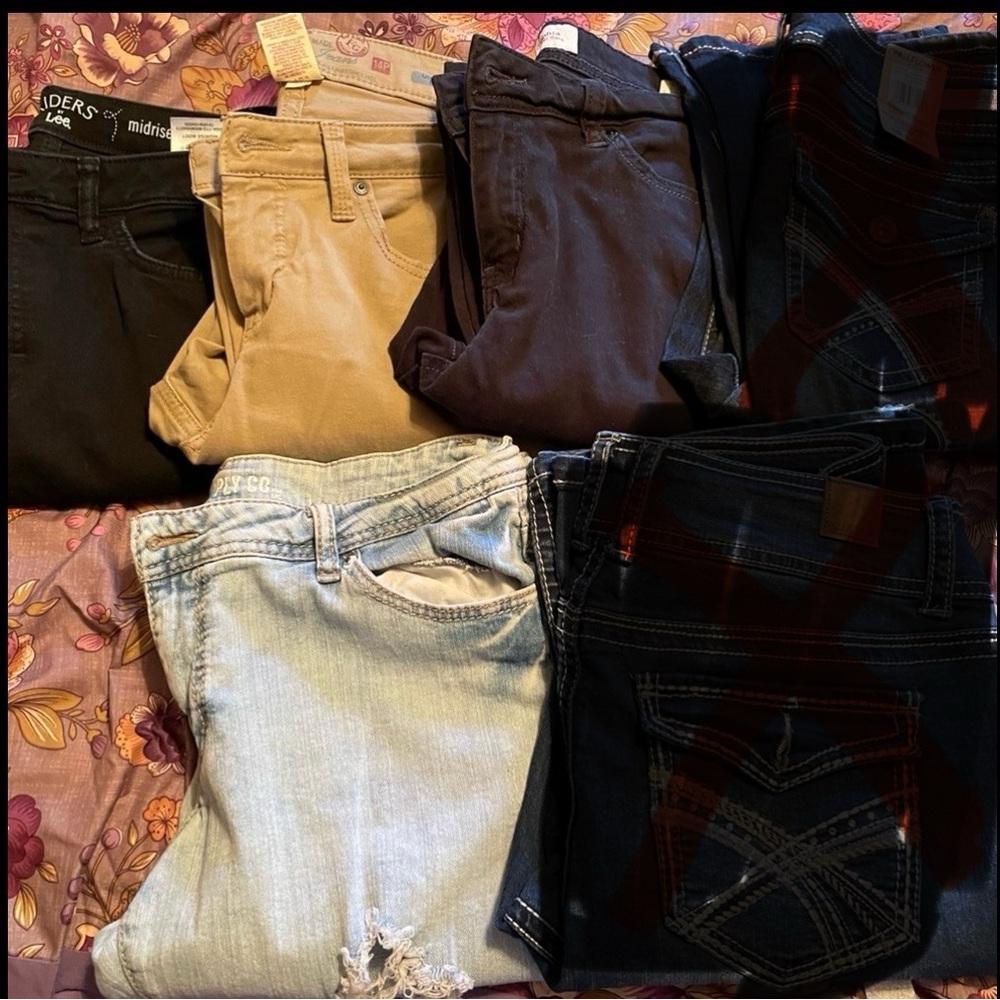 women’s jeans, used $5.00 each